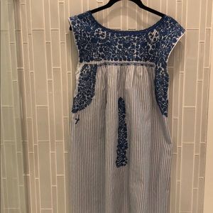 Mi Golondrina blue stripe dress